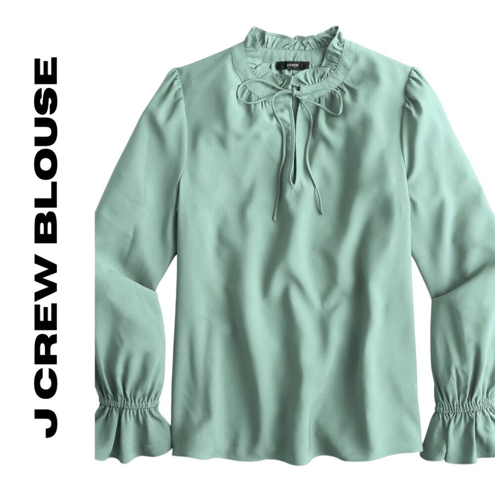 J Crew Gathered Ruffle Drapey Top